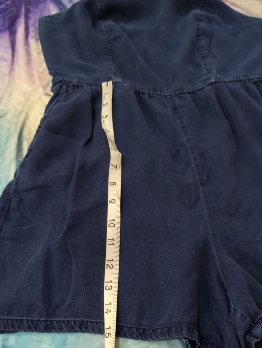 Navy Blue Sleeveless Square-Neck Romper Onesie Size Small - Picture 14 of 16